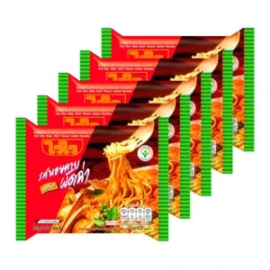 Wai Wai Pad Char Baby Clam Flavor Instant Noodles 60g x 5 Pack | ไวไว บะหมี่กึ่งสำเร็จรูป รสหอยลายผัดฉ่า 60 ก. แพ็ค 5