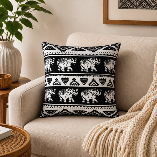 Tel Dan Thai Elephant Pattern Cushion Cover 45x45cm