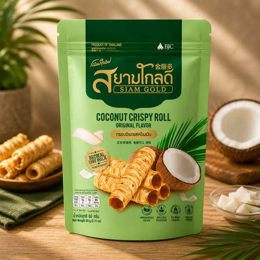 Siam Gold Coconut Crispy Roll Original Flavor 60g