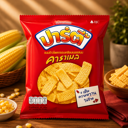 Party Caramel Coated Sweet Potato Snack 12g x 12 Pack | ปาร์ตี้ ขนมอบกรอบเคลือบเนยคาราเมล 12 ก. แพ็ค 12