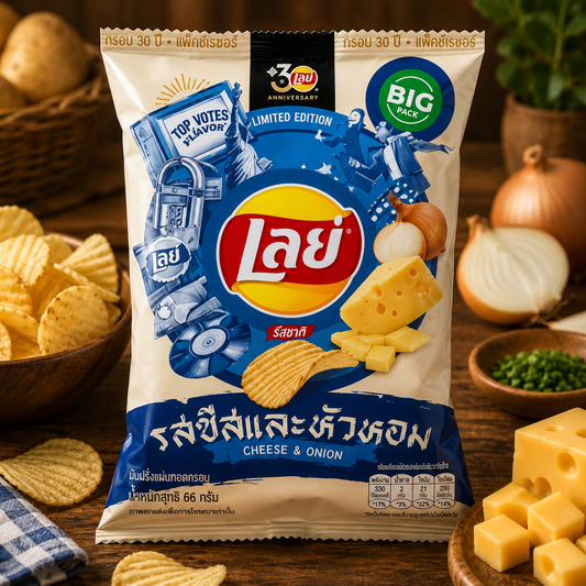 Lay's Rock Cheese & Onion Ridged Chips 66g