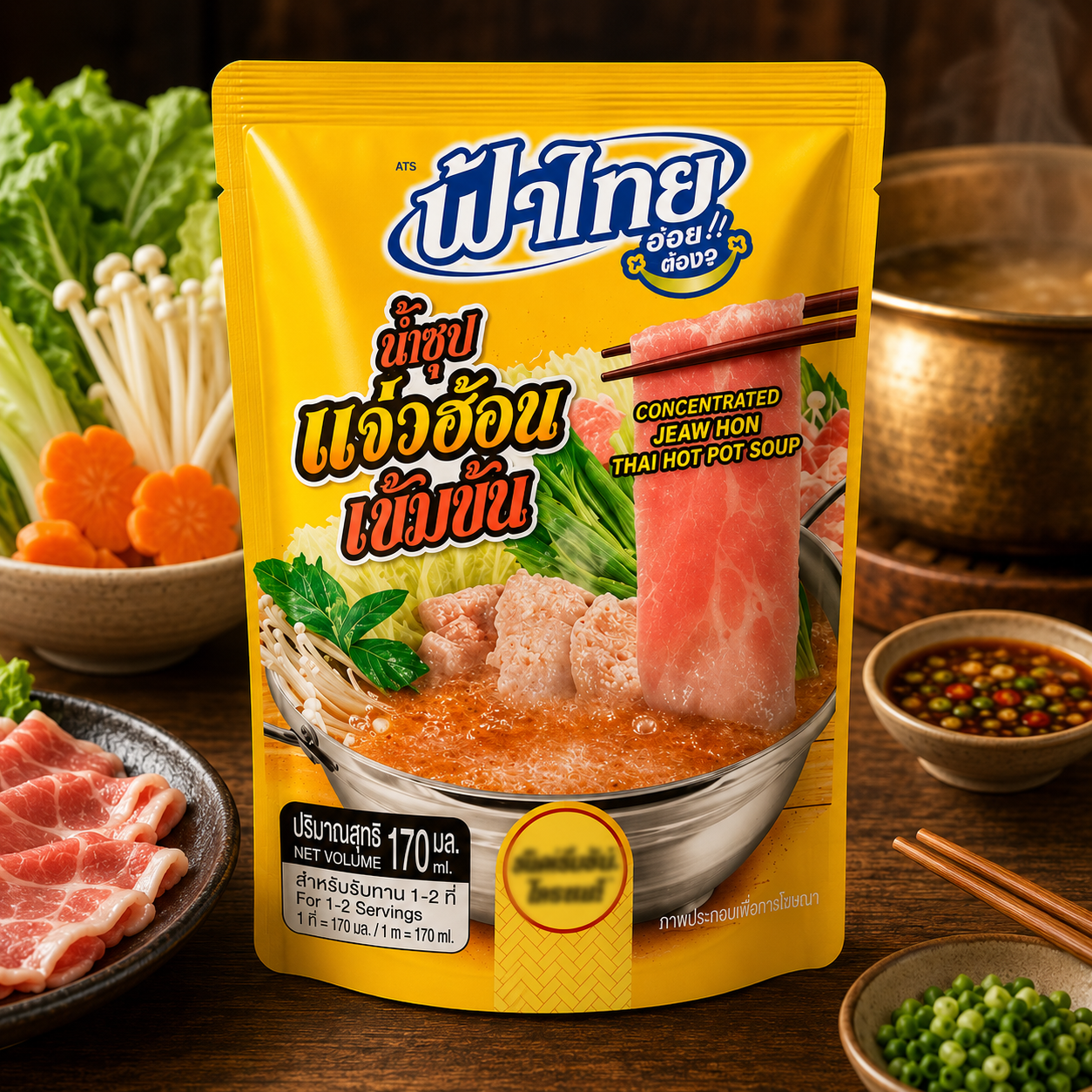 Fa Thai Concentrated Jeaw Hon Thai Hot Pot Soup 170ml | ฟ้าไทย ฮอตพอท น้ำซุปแจ่วฮ้อนเข้มข้นกึ่งสำเร็จรูป