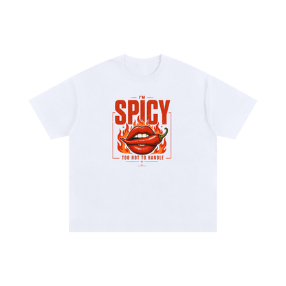 Exclusive: I'm Spicy - White | Unisex Oversized Cotton T-Shirt