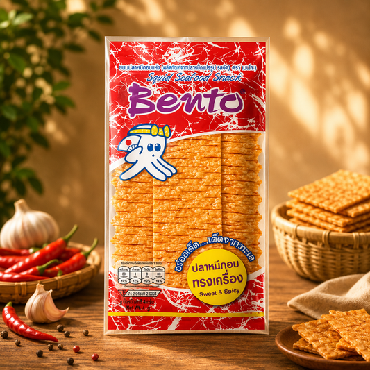 Bento Seasoned Baked Squid Sweet and Spicy 4g x 12 Pack