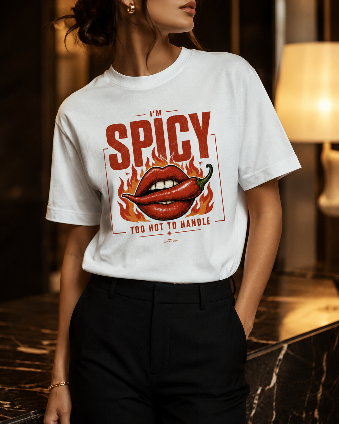 Exclusive: I'm Spicy - White | Unisex Oversized Cotton T-Shirt