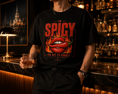 Exclusive: I'm Spicy - Black | Unisex Oversized Cotton T-Shirt