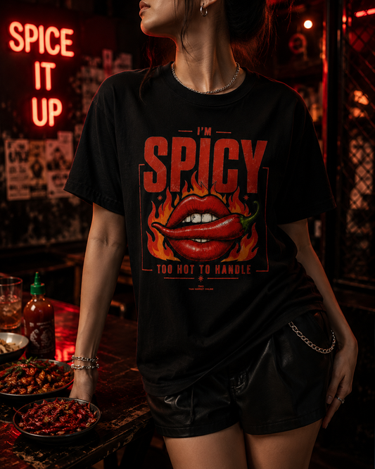 Exclusive: I'm Spicy - Black | Unisex Oversized Cotton T-Shirt