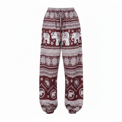 Thai Elephant Print Harem Pants
