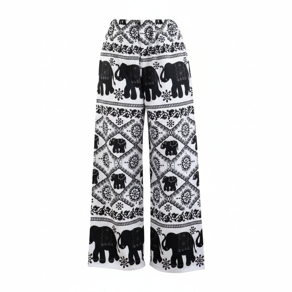 Thai Elephant Print Harem Pants