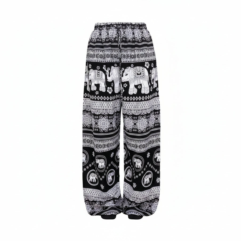 Thai Elephant Print Harem Pants