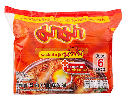 MAMA Instant Noodles Creamy Shrimp Tom Yum 55g x 6 Pack