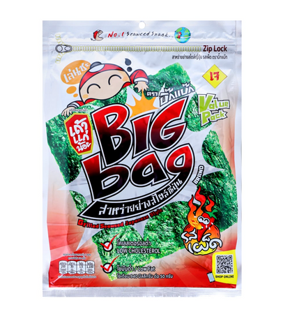 Tao Kae Noi Big Bag Grilled Seaweed Spicy Flavor 60g | เถ้าแก่น้อย บิ๊กแบ๊ก สาหร่ายย่างสไตล์ญี่ปุ่น รสเผ็ด
