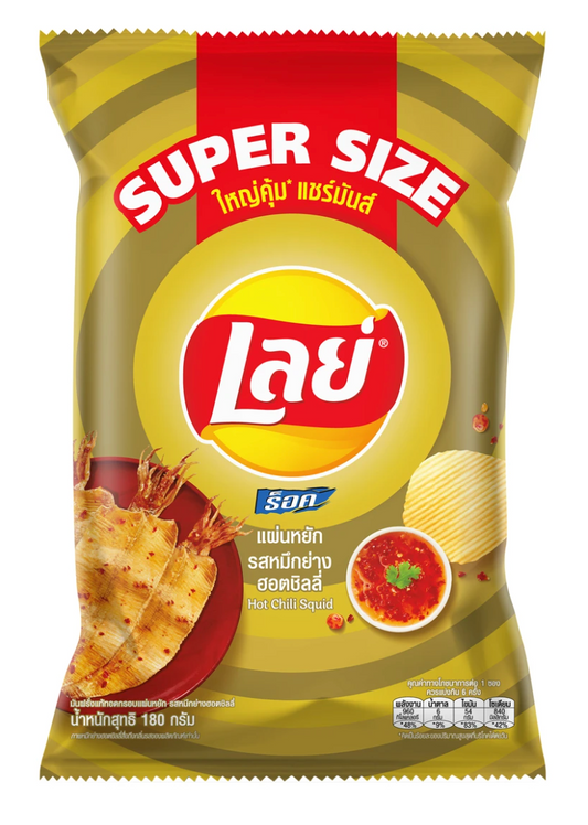 Lay's Rock Hot Chili Squid Ridged Chips Super Size 180g