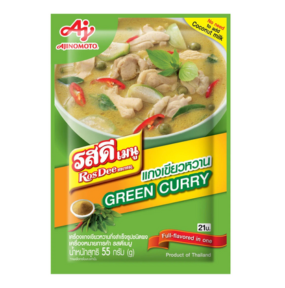 Ros Dee Menu Green Curry Powder 55g | รสดีเมนู เครื่องแกงเขียวหวานกึ่งสำเร็จรูปชนิดผง