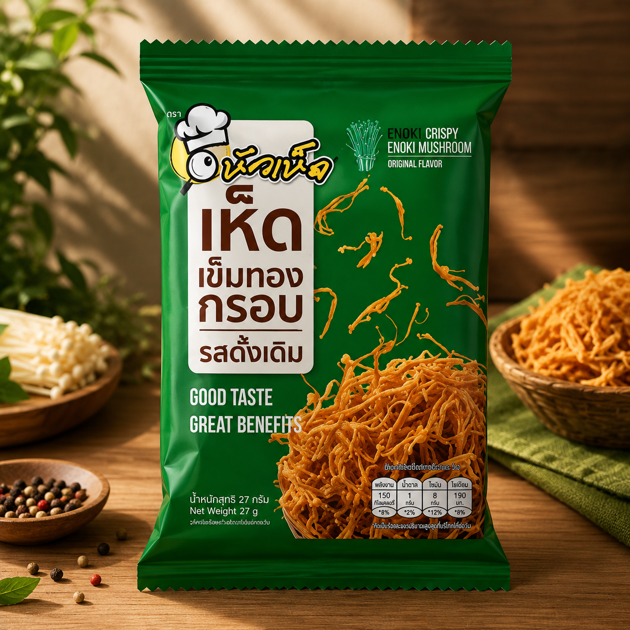 Huahed Crispy Enoki Mushroom 27g