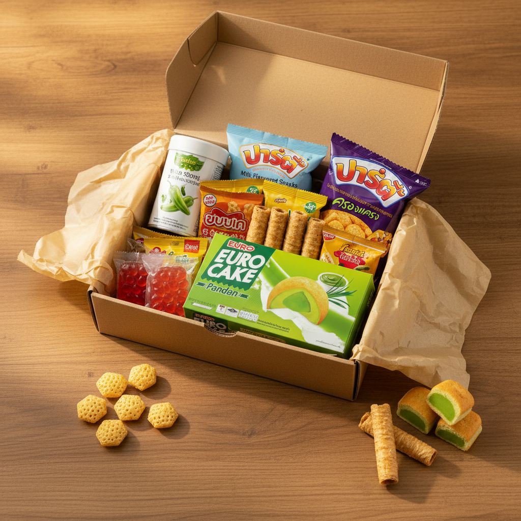 Thai Snack Box Bundle gift box overhead shot