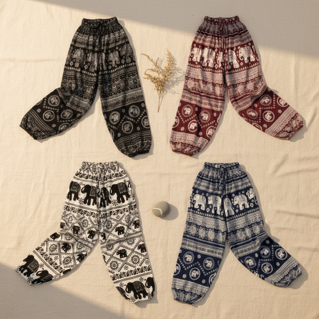 Thai Elephant Pants - All 4 Premium Product Image